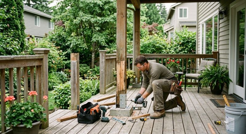 Balcony Post Repair in Redmond, WA