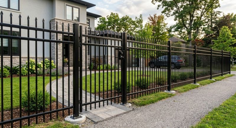 Black Metal Fence Installation in Des Moines, IA