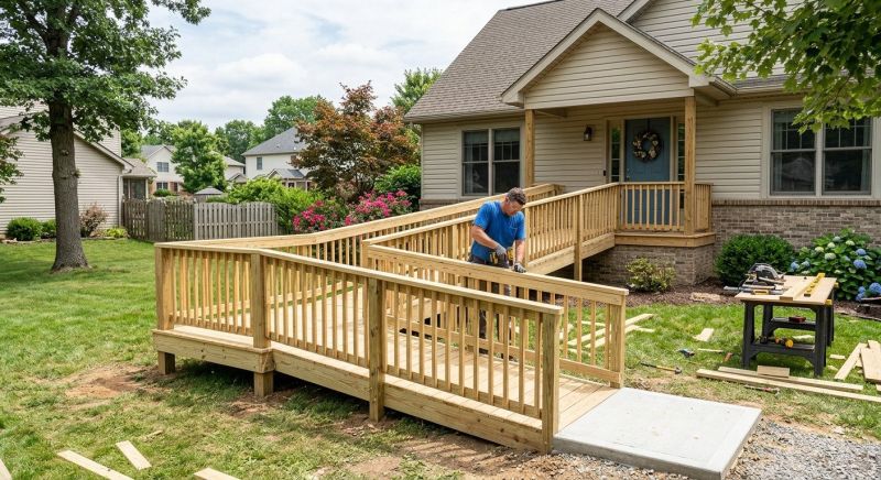 Hardwood Ramp Installation in Conroe, TX