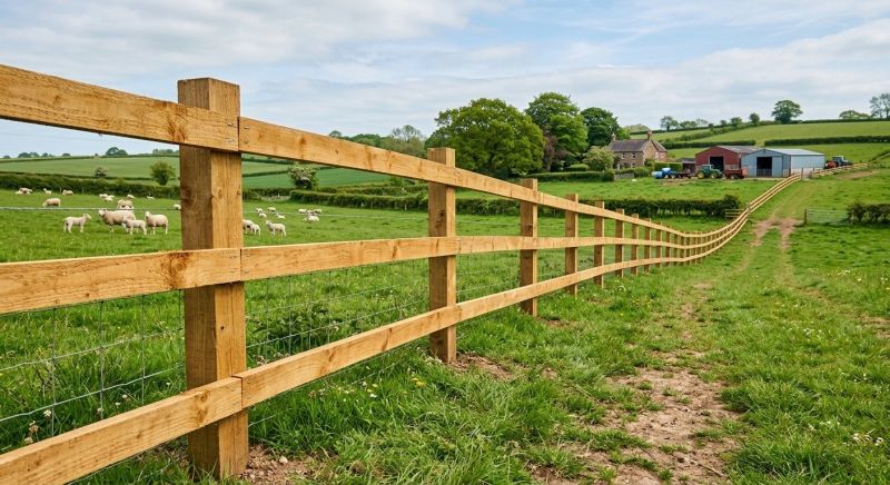 Wooden Farm Fence Installation in Sacramento, CA